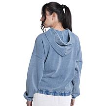Officially Licensed NFL Women's Denim Wash Hooded Sweatshirt