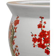 Oriental Furniture Cherry Blossom Porcelain Fishbowl