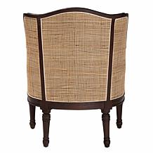 Ornella Traditional French Accent Chair with Rattan Accents