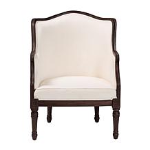 Ornella Traditional French Accent Chair with Rattan Accents