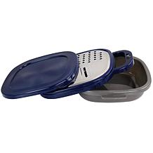 Oster Flat Bluemarine 3-Piece Grater and Container Set in Navy