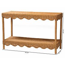 Oteria Rustic Rattan Console Table 49.2" W x 20.1" D x 31.5" H