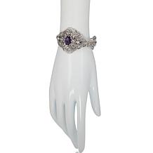 Ottoman Silver Jewelry 7.5ctw Amethyst 7-1/4" Cuff Bracelet