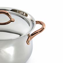 Ouro Gold 3pc 18/10 SS Steamer Set, SS Lids, Rose Gold Handles