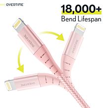 Overtime Apple MFi-Certified 10' Lightning to USB Cable 2-pack