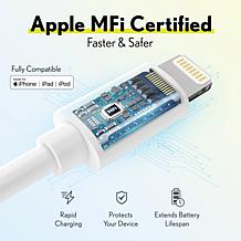 Overtime Apple MFi-Certified 10' Lightning to USB Cable 2-pack
