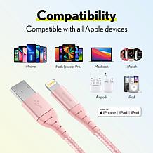 Overtime Apple MFi-Certified 6' Braided Lightning to USB Cable 2-pack