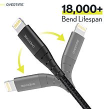 Overtime Apple MFi-Certified 6' Braided Lightning to USB Cable 2-pack
