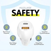 Overtime Fast Charge 20W/18W Dual Port Car Charger Adapter