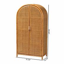 Paloma Bohemian Rattan Storage Cabinet 31.5" W x 59.5" H