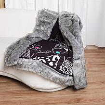 Pardon My Fro 50" x 60" Mahogany Black Faux Fur Throw