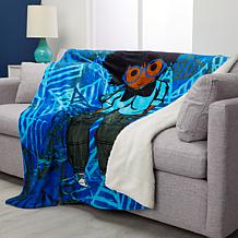 Pardon My Fro Oliver 50" x 60" Fleece to Sherpa Throw