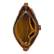 Patricia Nash Aimee Vintage Distressed Leather or Canvas Crossbody Bag