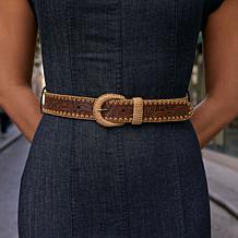Patricia Nash Calais Floral Design Tooled Leather Belt