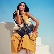 Patricia Nash Calypso Woven Straw Tote with Scarf