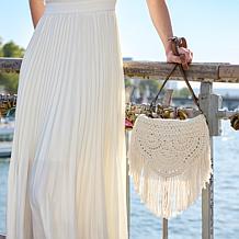 Patricia Nash Cannara Leather Trim Crochet Crossbody