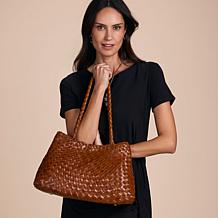 Patricia Nash Cheri Woven Leather Satchel Handbag