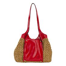 Patricia Nash Christina Woven Straw and Leather Satchel