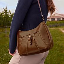 Patricia Nash Ficarra Leather Hobo Bag with Adjustable Strap