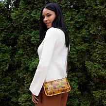 Patricia Nash Laurina Leather Crossbody with Wristlet Strap