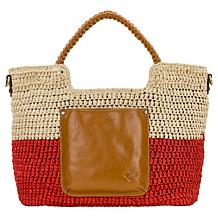 Patricia Nash Marguerite Woven Tote with Pom Pom Tassel