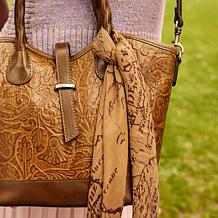 Patricia Nash Mina Satchel With Scarf & Crossbody Strap