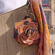 Patricia Nash Parisian Rose 100% Leather Hang-Off Charm Fob