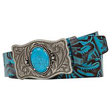 Patricia Nash Roseanna Stone Buckle Leather Belt