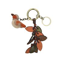 Patricia Nash Small Wool Bird & Leather Leaves Bag Charm