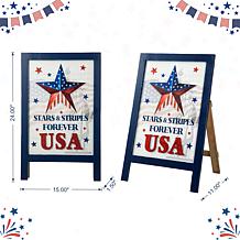Patriotic Americana Wooden Easel Porch Decor