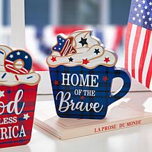 Patriotic/Americana 2-pack Wooden Coffee Cup Table Décor