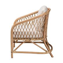 Patsy Boho-Style Rattan Armchair with Plush Cushions