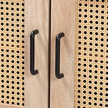 Pavone Mid-Century Kitchen Cabinet with Rattan Accents