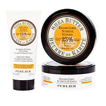 Perlier 3-Piece Shea Amber and Bergamot Body and Hand Cream Set