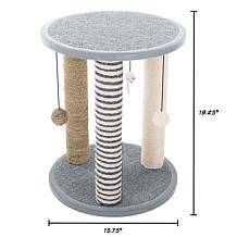 Pet Adobe 19.25" Cat Tree with 3 Sisal Rope Scratching Posts, Gray