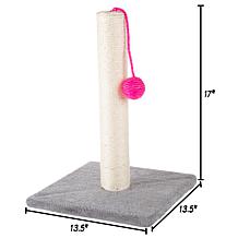 Pet Adobe Cat Scratching Post w/ Hanging Toy - Gray