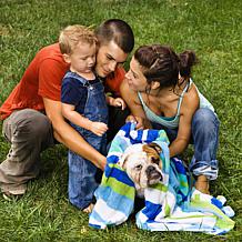 Pet Adobe Collapsible Dog Pool and Bath with Drain - Blue