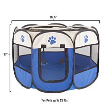 Pet Adobe Portable Pop-Up Pet Playpen - Blue (26.5")