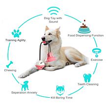 Pet Life Grip N Play Treat Dispensing Ball-Shaped Suction Cup Dog Toy