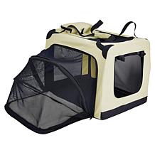 Pet Life Large Soft Folding Collapsible Expandable Pet Dog Crate