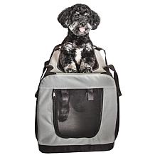 Pet Life Large Soft Folding Collapsible Expandable Pet Dog Crate