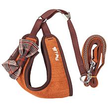 Pet Life Mesh 2-in-1 Adjustable Dog Harness-Leash with Bow Tie