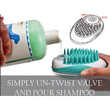 Pet Life Swasher Shampoo Dispensing Massage and Bathing Brush