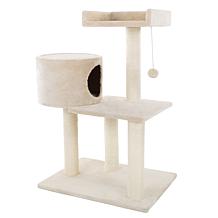 PETMAKER 3-Tier Cat Tree Scratching Posts,  Cat Condo  Bed and Toy