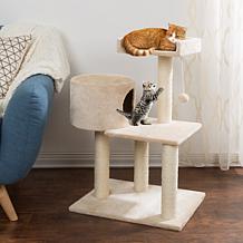 PETMAKER 3-Tier Cat Tree Scratching Posts,  Cat Condo  Bed and Toy