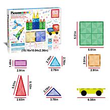 PicassoTiles 63-Piece Magnetic Building Block Set with Car Truck