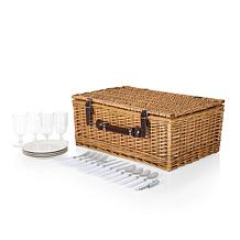 Picnic Time Belmont Basket - Navy Blue & White Stripe
