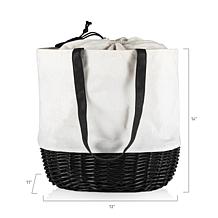 Picnic Time Coronado Canvas & Willow Basket Tote - Canvas w/ Accents