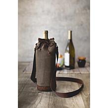 Picnic Time Waxed Canvas Wine Tote, (Khaki Green)