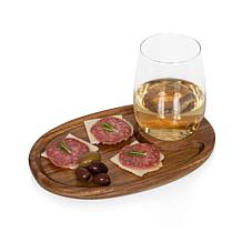 Picnic Time Wine Appetizer Plate Set Of 4, (Acacia Wood)